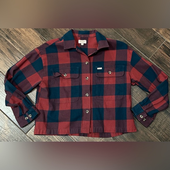 Brixton Woman's Bowery Cropped Flannel Shirt Sz S - Picture 4 of 5
